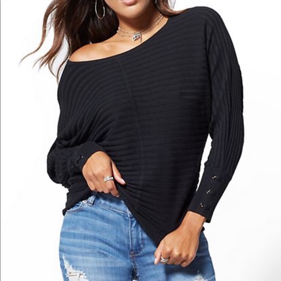 Ribbed blue sky long sleeve sweater size small - Picture 5 of 6